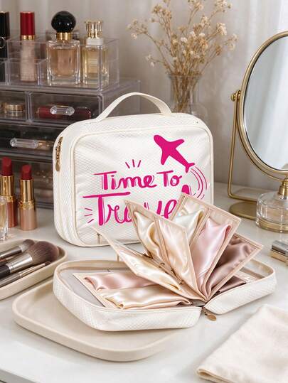 Watch Storage Pouch/Booklet,Travel Jewelry Organizer Case,Jewelry Bags For Traveling, Jewelry Binder With 6 Pcs Clear Zipper Velvet Pouches For Storing Earrings, Rings, Necklace, Bracelet, Watch
