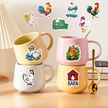 56Pcs Funny Cartoon Chicken Doodle Stickers, Cute Rooster & Hen Decals For Journal And Stationery DIY Decor - 56PCS - View 7