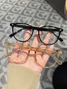 3件組女款復古豹紋圓框鉚釘無度數眼鏡，Y2K配件，假眼鏡，適合日常通勤、返校、電競、聖誕節 - 彩色 - 查看 7