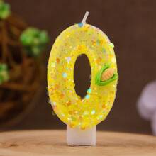 Glitter Number Birthday Candle 0-9 W/ Cute 3D Mini Corn Decor & Free Wax Drip Protector, Sparkly Yellow Digit Cake Topper, Farm Harvest Theme Cake Candle For Fall Thanksgiving Kids Birthday Party Decoration - Multicolor - View 17
