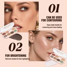 HANDAIYAN Palet Eyeshadow Nuansa Hangat, Set Eyeshadow Matte Berkilau Cokelat Emas Merah Muda untuk Riasan Natural dan Tampilan Smoky - MultiWarna - View 6