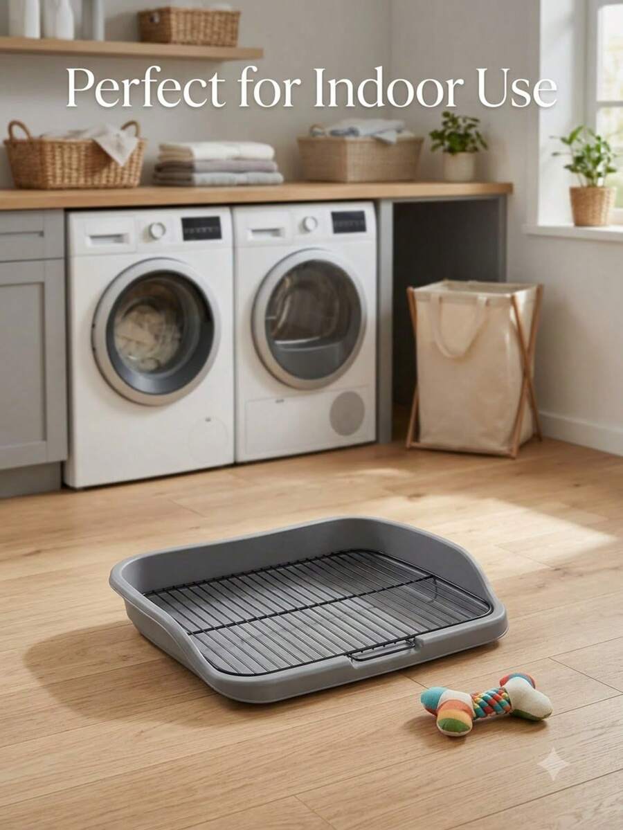 Medium Metal Wire Pet Toilet, Dual-Layer Separation Design, Prevents Paws From Stepping On Feces, Washable - Multicolor - View 1