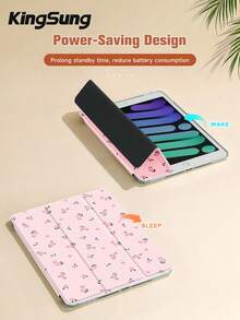 Kingsung حافظة جهاز لوحي بنقشة زهور مطبوعة 2026 مع فتحة قلم مدمجة، متوافقة مع Pad Mini6/Mini7/9.7/10.2/10.9/Pro 11، Pad Air 8 (M4) 2026 (11 بوصة)، Pad 10 2022 (10.9 بوصة)، Pad 11 (A16) 2025 (11 بوصة) وطرازات أخرى. توفر حماية ناعمة من الصدمات ودعم وظائف الاستعداد الذكي/الاستيقاظ التلقائي/النوم - متعدد الألوان - مشاهدة 6