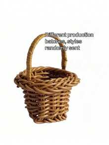 1/2/10pcs Mini Woven Baskets, Bohemian Style Rustic Plastic Faux Rattan Storage Baskets, Suitable For Wedding Favors, Party Decor, Home Decor, Event Gift Baskets, Valentine's Day, Birthday And Other Holiday Decorations - Multiple Styles - View 9