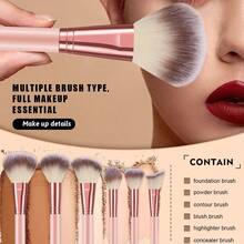 Set Kuas Makeup 25 Buah dan 1 Hadiah Kuas Makeup, Kuas Kosmetik Lembut dan Padat untuk Alas Bedak, Bedak, Perona Pipi, Eyeshadow, Concealer, Contour, Highlight, Kit Kuas Makeup Wajah & Mata Lengkap, Pegangan untuk Pemula Makeup dan Aplikasi Makeup Sehari-hari & Pesta - MultiWarna - View 3