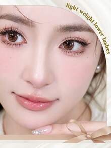 Slouchy Person Glue-Free False Eyelashes | Mini Small Capacity Boxed Lower Eyelashes Zhaojun, Segmented Realistic Hair Material Glue-Free Strip Design Instant Application, Daily Makeup Portable Touch-Up Easy Storage - C - View 3