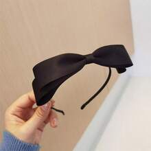 1pc Women's Double Bow Headband Hair Accessory, Suitable For Daily Work, Holiday Party Matching - Black - View 3