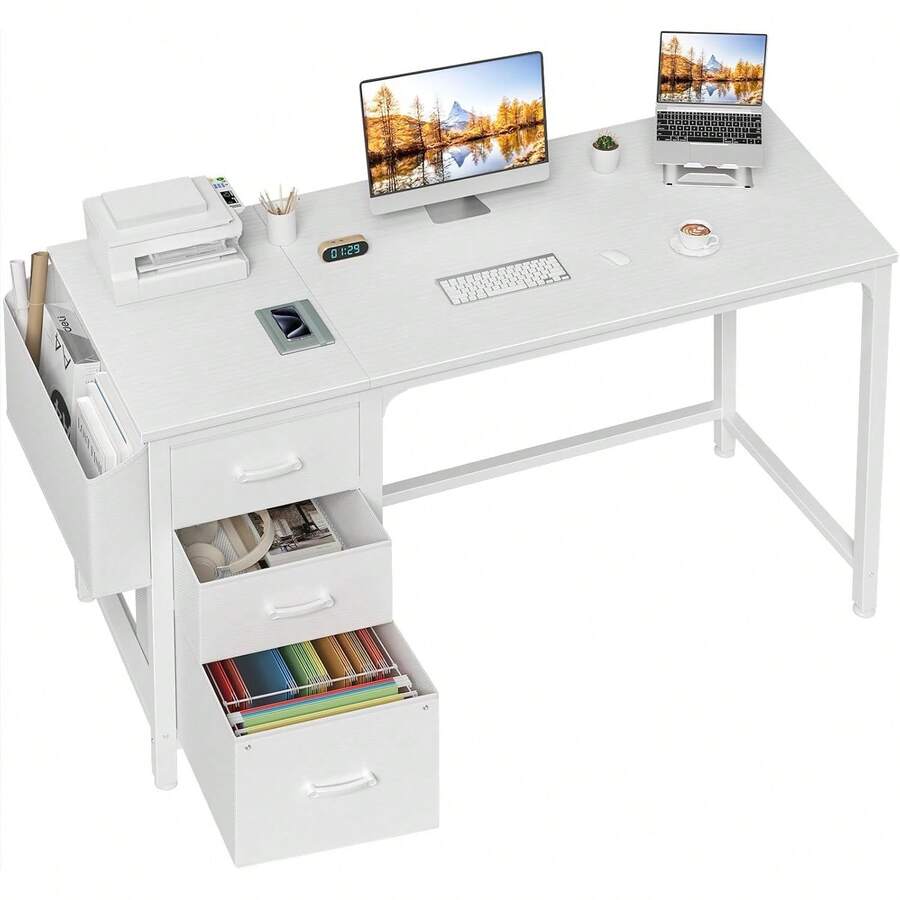 Desk And Drawer Storage - White - View 1