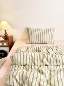 1pc 100% Polyester Back To School Season Minimalist Striped Pillowcase (No Insert) Versatile Machine Washable All Season - Stripes - View 3