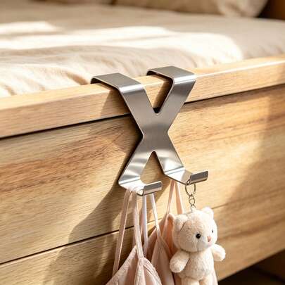 1 pieza Gancho en forma de X para colgar sobre la puerta, Perchero multifuncional sin taladro, Organizador de almacenamiento, Estantería de almacenamiento para baño, Gancho para puerta de armario de dormitorio, Solución de almacenamiento que ahorra espacio para toallas, abrigos, sombreros, bolsas, entrada, lavandería, Navidad