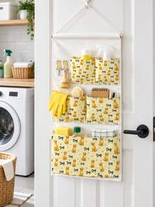 Animal Print Wardrobe Hanging Storage Bag, Three Options To Choose From, Perfect For Storing Small Household Items, Hanging Storage Organizer, Storage Hanging Bag, With White Hooks, Foldable Hanging Pouch, Suitable For Women, Home Organization Essential - Multicolor - View 7