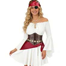 9-Piece Women's Pirate Costume Accessory Set Halloween Outfit Accessories Adult Set (Clothing Not Included) - Multicolor - View 7