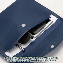 PU Leather A5 Folder, File Organizer Combination Envelope Folder With Snap Closure, For Letters And Receipts - Multicolor - View 3