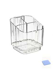 1pc Detachable Transparent Wall-Mounted Toothbrush Holder, Acrylic Bathroom Storage Organizer, Space-Saving Toothbrush Razor Skincare Storage Rack, Suitable For Vanity Countertop, High Transparency Acrylic Body, Minimalist Luxury Appearance, Keeps Bathroom Countertop Neat And Elegant, Detachable Divider Design, Flexible Space, Can Store Electric Toothbrush, Razor, Toothpaste, Skincare Bottles, Smooth Acrylic Surface - Acrylic Frame - View 12