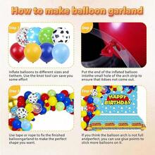 100pcs Balloon Garland Arch Kit, Red Yellow Blue Cow Print Cloud Latex Balloon Arch Kit, Perfect For Birthday Party Decorations, Shower Decorations, Cartoon Game Cowboy Theme Party Decorations - Balloon Set - View 6