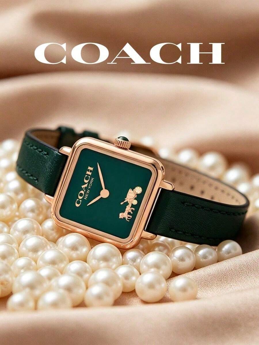 Coach Cass Women's Quartz Watch, Minimalist Commuter Versatile Classic Style, 14504227 - Green - View 1
