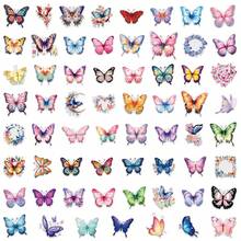 60PCS Transparent PET Butterfly Stickers, A Set Of Vibrant And Colorful Beautiful Stickers, Suitable For All Kinds Of Holidays, Party, Laptops, Tablet, Skateboards, Journals, Scrapbooks, Water Bottles - Butterfly - View 3