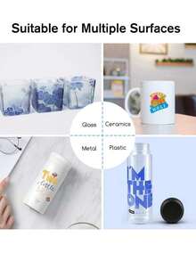 10 ورقة نقل ملصقات مائية ليزر DIY A4 بيضاء شفافة واضحة لطابعة نفث الحبر عالية الدقة DIY (8.27 بوصة * 11.7 بوصة) - خلفية بيضاء بطباعة نفث الحبر - مشاهدة 4