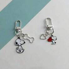 1pc Snoopy Cute Bone Heart Hollow Bag Charm, Perfect Small Gift For Fans, Family And Friends [Random Style] - Random - View 2