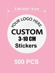 1/20/50/100/500pcs 3-10cm Customized Personalized Waterproof Round Stickers For Business Logo, Suitable For Various Occasions, Photos, Images, Labels, Custom Logo Stickers, Circle Label Stickers, Custom Sticker Logos, Thank You Sticker - White - View 28