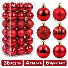 Spot Plastic Electroplated Christmas Ball Pendant 6cm 36pcs - A - View 4