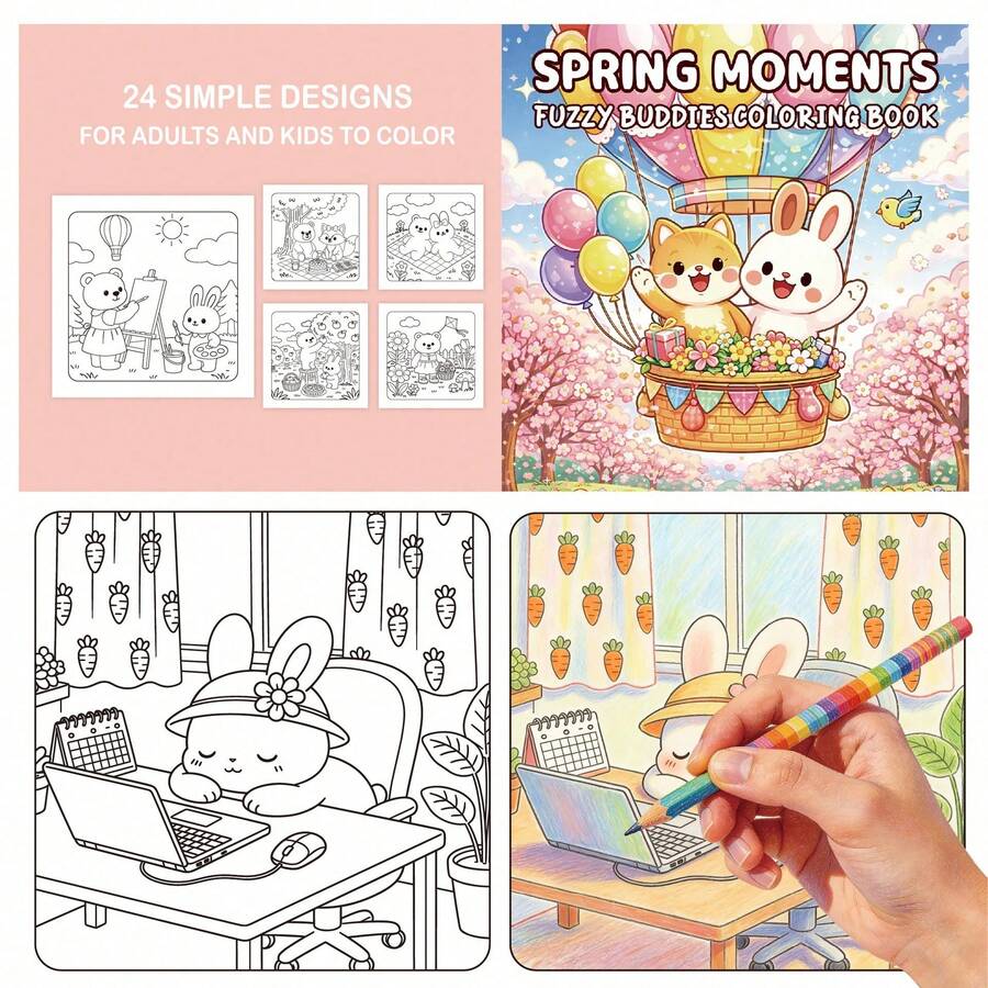 DAFENNI 24 Original Cute Pet Elf Cartoon Animal Coloring Book For Kids, Suitable As Christmas Gift, Birthday Gift, Party Gift - Multicolor - View 1