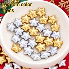 5/10/20PCS Classic Christmas Star Beads 20mm Sparkling Golden Silvery Acrylic Focal Beads For Jewelry Making DIY Phone Chain & Gift - Star - View 9
