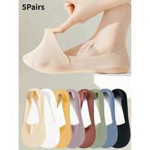 1/3/4/5/8/10/16 Pairs Women's Invisible Socks, Short Socks, Soft Breathable Low-Cut Invisible Liner Socks, Suitable For Flats, Loafers And Casual Wear, Back To School Season - Apricot - View 20