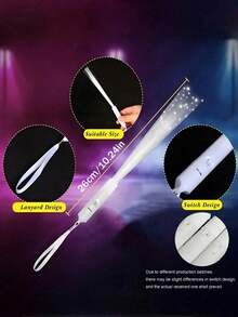 12pcs LED Glowing Fiber Optic Wands, White Glowing Fiber Optic Light Sticks, Flashing LED Fiber Optic Wands, Fluorescent Glowing Fiber Optic Light Sticks, Suitable For Dark Light Parties, Bachelor Parties, Men's And Women's Party Supplies - White - View 9