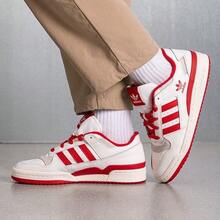adidas originals FORUM CL 貼合舒適低筒板鞋 男女同款 白紅 - 白紅 - 查看 5