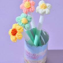 Puff Flower Twisted Pen, Line Drawing Weaving Flower Neutral Pen, Office Gift, Quick-Dry Pen For Exam Practice - Multicolor - View 7