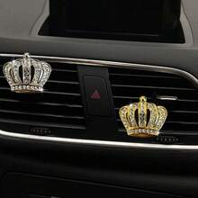 2pcs Rhinestone Crown Car Air Vent Aroma Clip Alloy Crystal Car Interior Decoration Ornament - Crown - View 8
