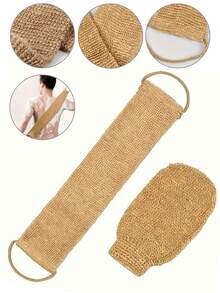 Natural Sisal Exfoliating Bath Towel And Bath Mitt Set, Dual-Loop Back Scrubbing Strap, Shower Body Exfoliation Deep Cleansing, Autumn, Halloween, Christmas - Multicolor - View 1