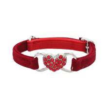 Heart-Shaped Flocked Cat Collar, Cat Collar With Elastic Band, Multi-Color Heart Flocked Rhinestone Collar - Multicolor - View 10