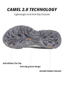CAMEL CROWN Sepatu Hiking Wanita Ringan dan Bernapas, Sepatu Olahraga Luar Ruangan, Anti Selip, Musim Semi/Panas - Abu putih - View 4
