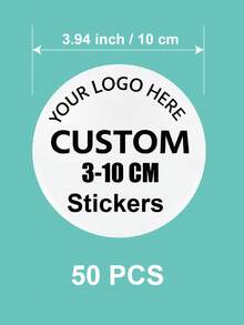 1/20/50/100/500pcs 3-10cm Customized Personalized Waterproof Round Stickers For Business Logo, Suitable For Various Occasions, Photos, Images, Labels, Custom Logo Stickers, Circle Label Stickers, Custom Sticker Logos, Thank You Sticker - White - View 42