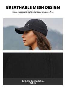 CAMEL CROWN Women & Men Baseball Cap, New Summer Sun Protection Sports Tennis Hat, Face-Slimming Visor Sun Hat - Phantom Black - View 2