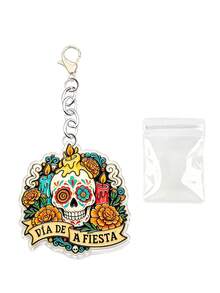 Keychain, Bag Charm, Hanging Accessory, For Bags Or Keys, Skull, Flower, Cat, Girls, Students, Casual Outing, Halloween, Christmas, Gift - Multicolor - View 13