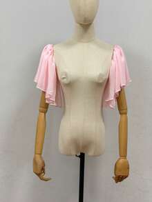1pc Black Chiffon Petal Sleeve 2pcs Elastic Bridal Decorative Arm Warmers - Multicolor - View 7