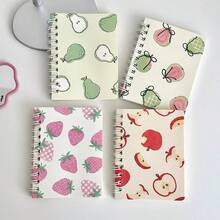 60 Pages/Book Cute Strawberry Spiral Notebook, Ins Style Pocket Small Notebook Portable Memo Pad, Student Creative Message Journal Notebook - Rectangle - View 5