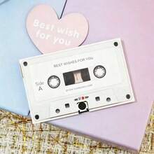 1pc Wooden Cassette Greeting Card, Vintage Tape Design Voice Recording Card, Customizable Audio Souvenir, Perfect As Birthday, Anniversary, Holiday, Party Decoration Gift, Unique Emotional Gift For Friends, Family And Loved Ones - Multi-color - View 2