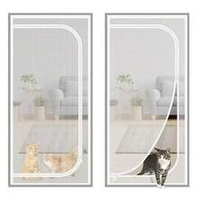 U-Shaped Zipper Anti-Cat/Dog Mesh Screen, Self-Adhesive Seal Window Mosquito Net, Easy Installation - Black - View 14