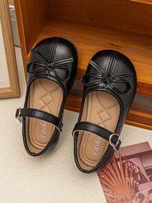 Baby Sweet Mary Jane Shoes, Girls' Non-Slip Soft Sole Shoes - Black - View 5