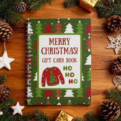 Album Penyimpanan Kartu Ucapan Natal DIY Jilid Spiral Buku Kartu Ucapan Selamat Natal