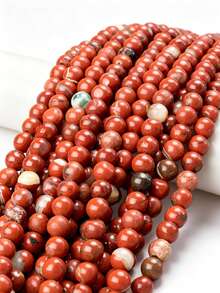 Yumfeel 1 Strand Natural Red Jasper Beads, Length 38cm/15inch, Size 4/6/8/10mm, Approx 36-95pcs Smooth Round Loose Beads, Suitable For DIY Bracelets And Necklaces Women's Jewelry. Jewelry Making Materials, Decorative Beads. Handmade Christmas/Valentine's Day Gifts. - Multicolor - View 6