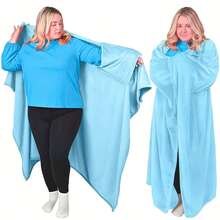 1pc Comfortable Wearable Blanket For Women (Unisex), Suitable As Halloween Or Christmas Gift For Her, Birthday Gift For Girlfriend, Essential For Chemotherapy - Multicolor - View 10
