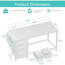Desk And Drawer Storage - White - View 3