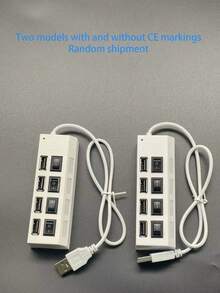 1pc Abs Material 7-port Individual Switch Usb Hub With Light, Compatible With Computers, Phones, Cameras And Other Usb Digital Devices - Multicolor - View 12