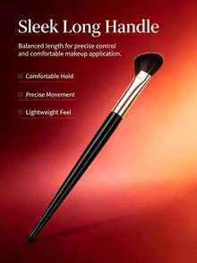 2pcs Half-Moon Nose Contour Brush Set, Soft And Portable, Angled Nose Contour Brush, Soft Bristle Angled Nose Shadow Tool, Professional Concealer Makeup Brush, Professional Highlighter Blush Makeup Tool, Quickly Create Nose Shape For Beginners - Black - View 5
