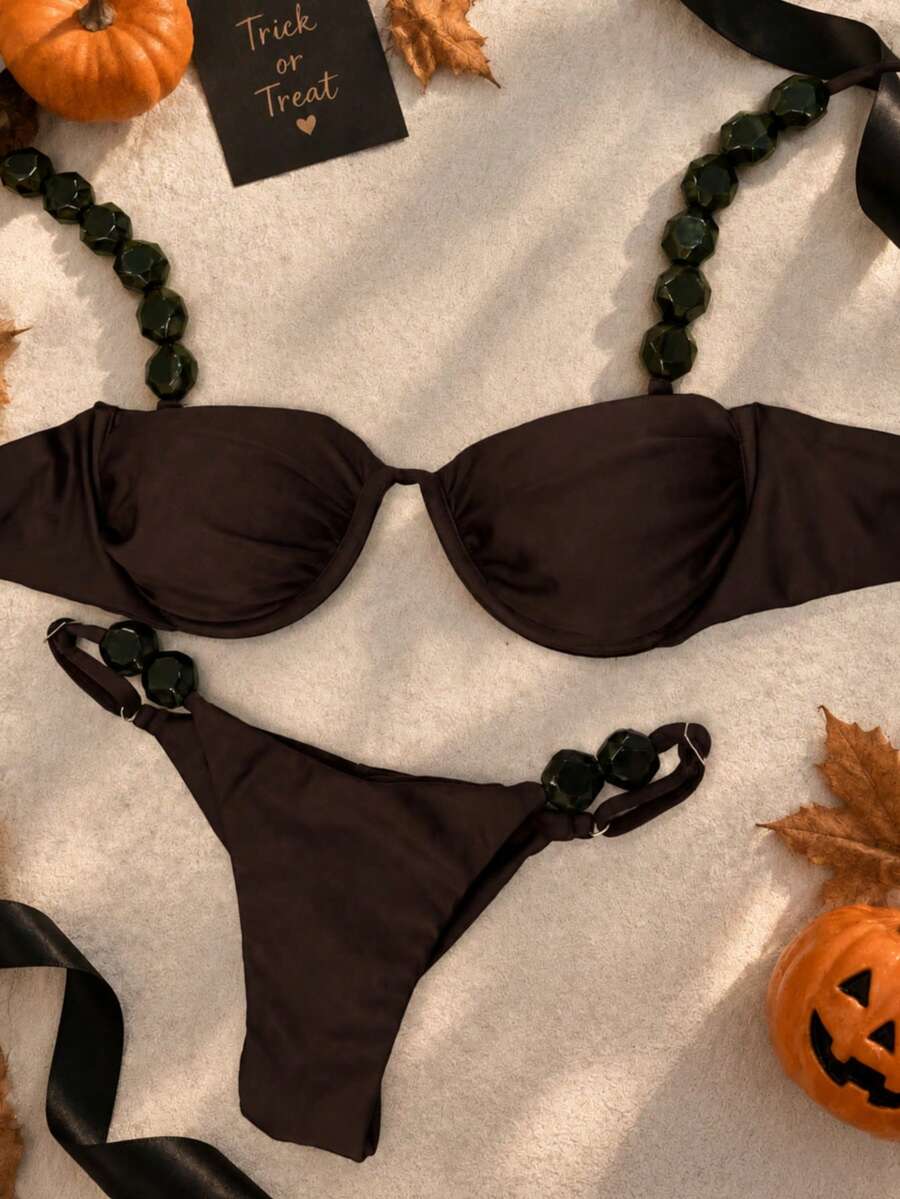 Official New Sexy Bikini Swimsuit From Polovedo, Suitable For Beaches, Vacations, Parties, Spring And Summer Dates, And Halloween - Khaki - View 1